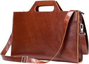Vintage Top Layer Cowhide Crossbody Shoulder Bag Crazy Horse Leather Briefcase Laptop Bag