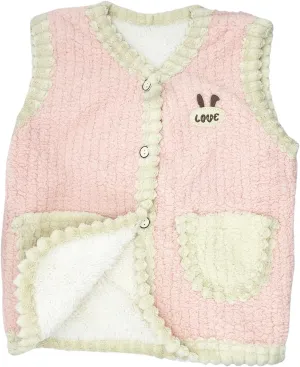 Warm Jacket Cotton Vest for Baby Toddler Girls Cute Soft Waistcoat Jackets,Pink (US, Age, 15 Months, 24 Months, Pink)