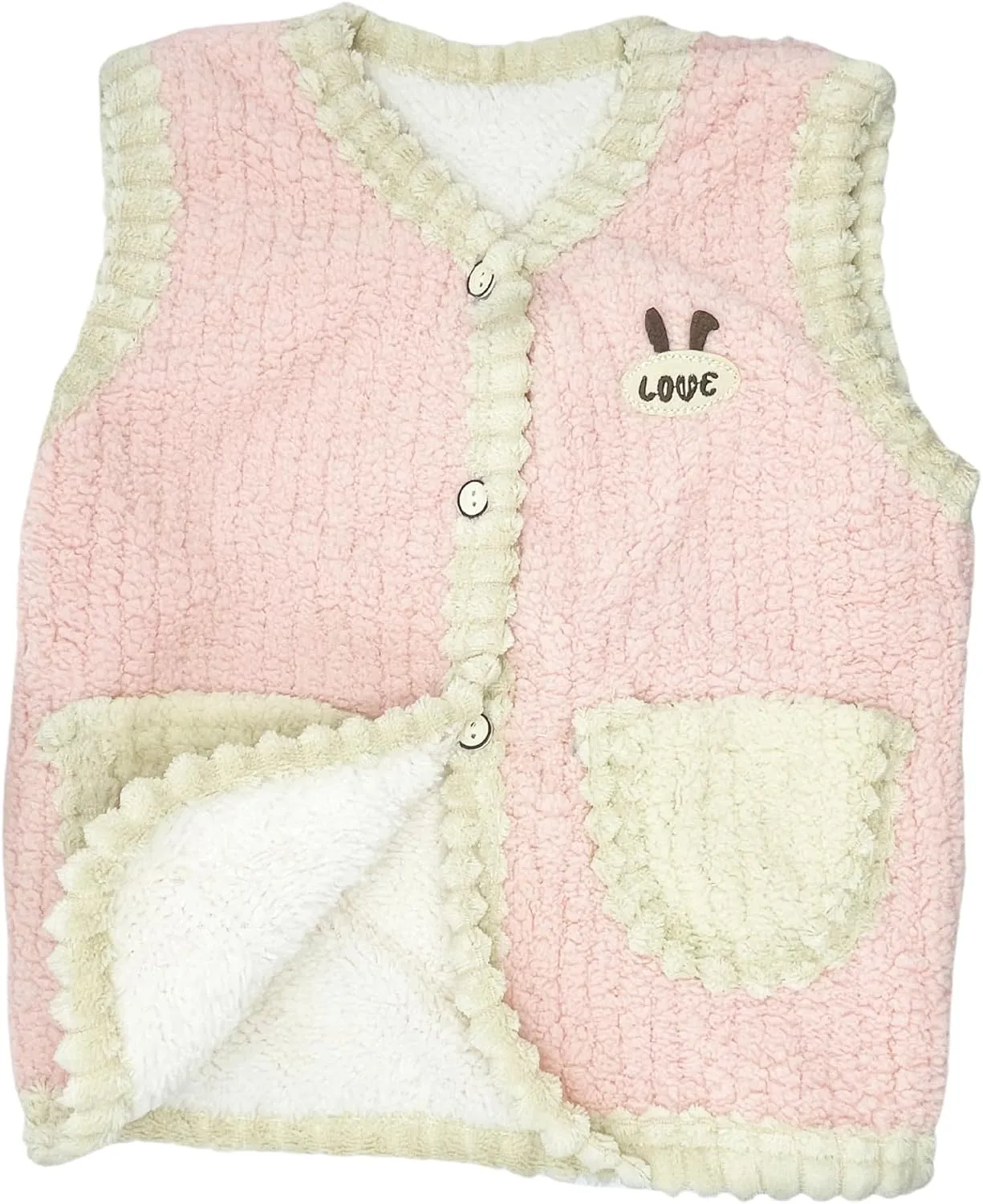 Warm Jacket Cotton Vest for Baby Toddler Girls Cute Soft Waistcoat Jackets,Pink (US, Age, 15 Months, 24 Months, Pink)