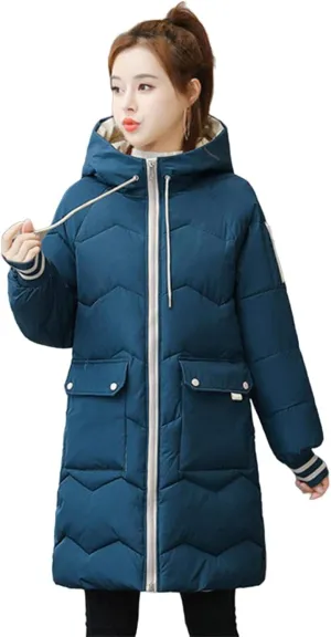 watersouprty Women's Down Jacket Hooded Puffer Parka Winter Down Coat