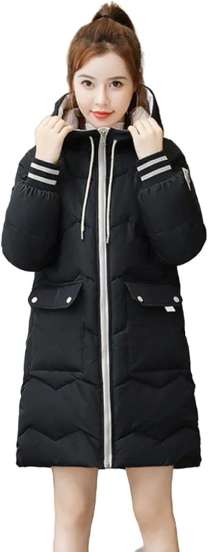 watersouprty Women's Down Jacket Hooded Puffer Parka Winter Down Coat