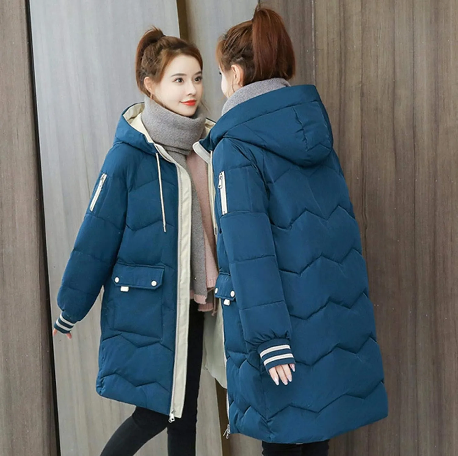 watersouprty Women's Down Jacket Hooded Puffer Parka Winter Down Coat
