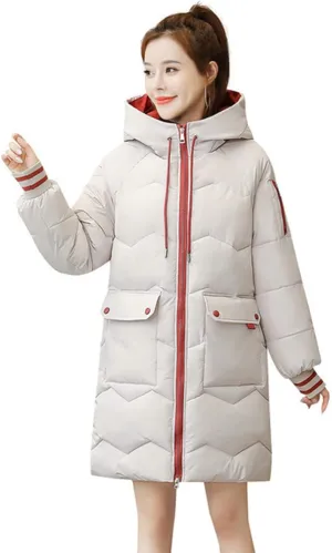watersouprty Women's Down Jacket Hooded Puffer Parka Winter Down Coat
