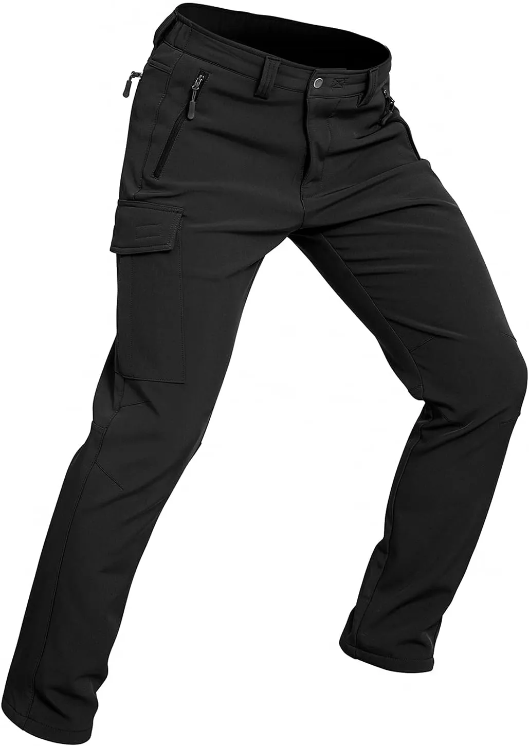 Wespornow Men's-Fleece-Lined-Hiking-Pants Water-Resistance-Snow-Ski-Pants Softshell Snowboarding Pants for Winter, Outdoor