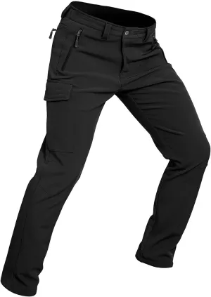 Wespornow Men's-Fleece-Lined-Hiking-Pants Water-Resistance-Snow-Ski-Pants Softshell Snowboarding Pants for Winter, Outdoor