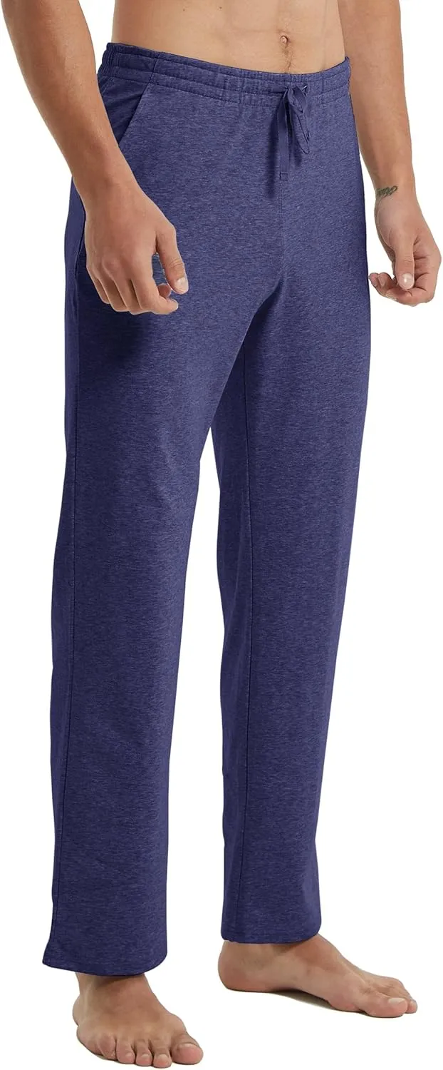 Willit Men's Cotton Yoga Sweatpants Athletic Pants Open Bottom Exercise Lounge Pants Loose Male Sweat Pants with Pockets