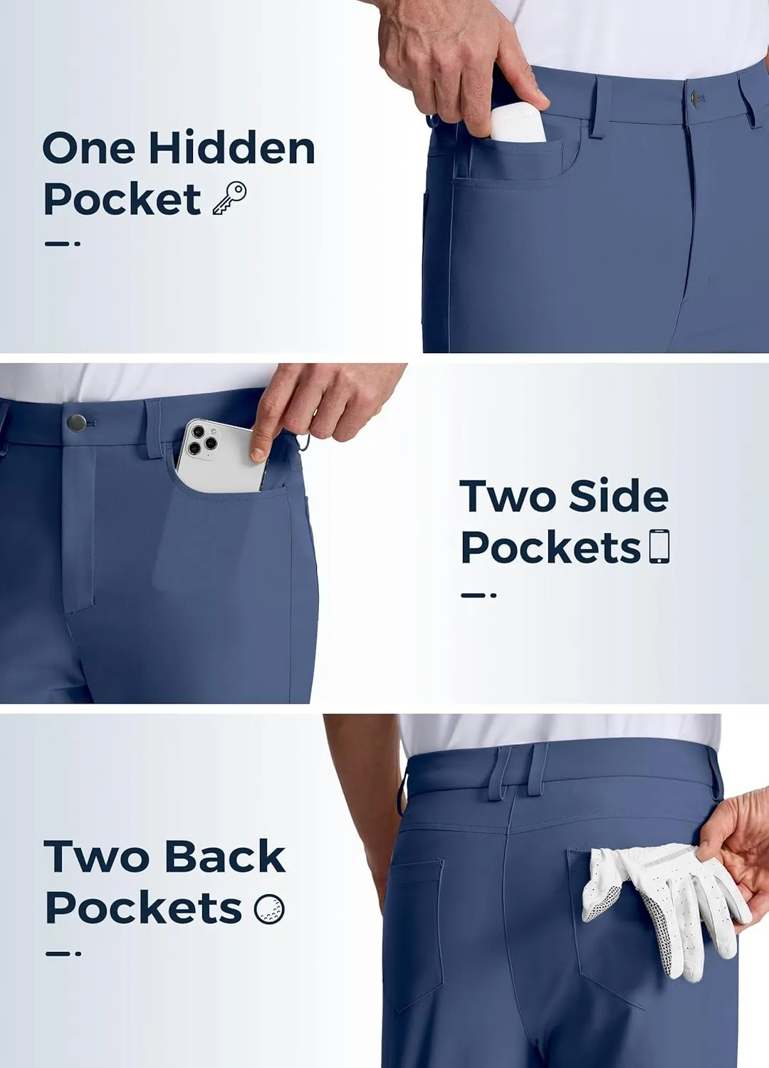 Willit Mens Dress Pants Golf Stretch Pants Quick Dry Work Slacks Casual Pants with 5 Pockets 28"/30"/32"