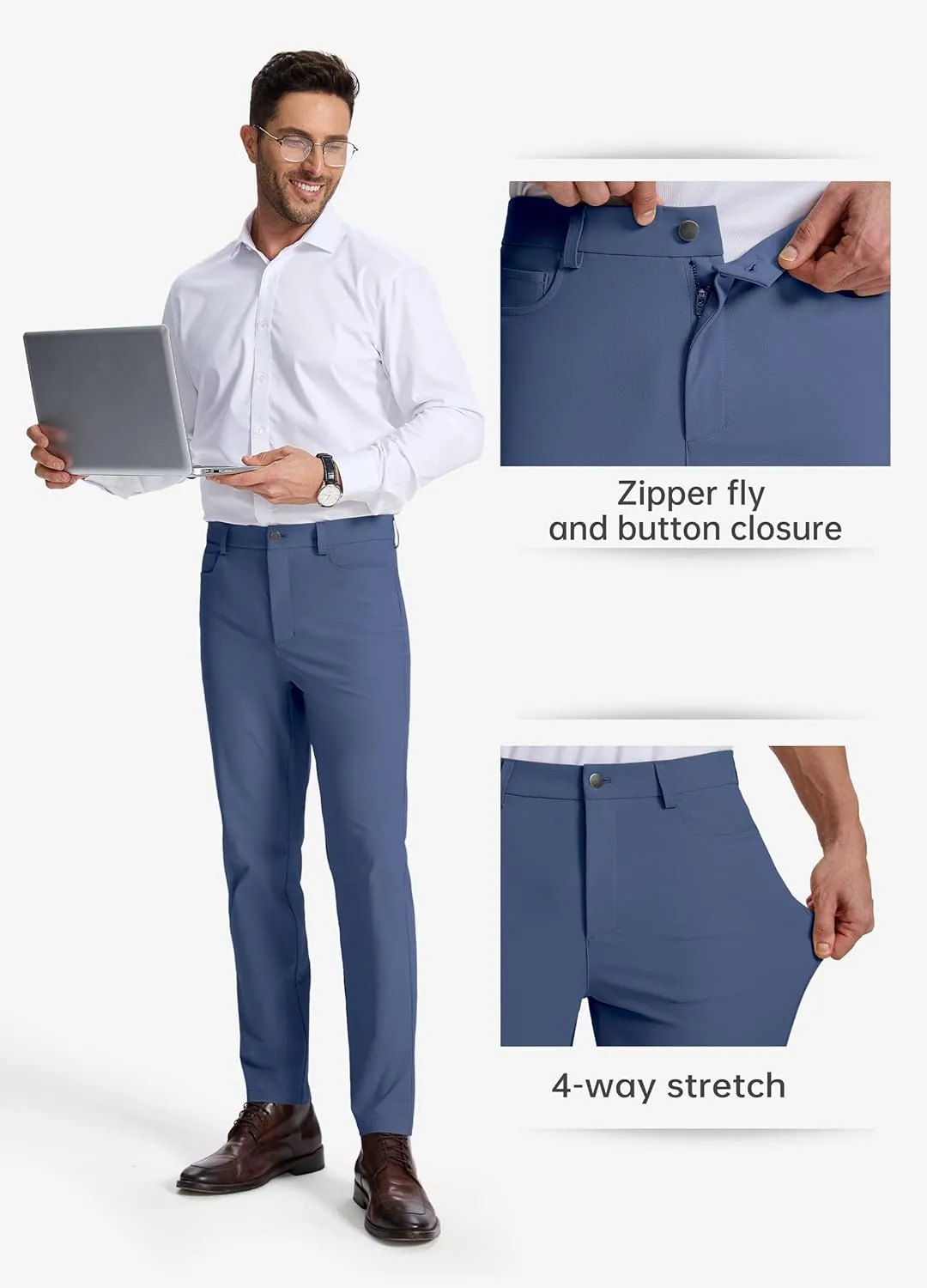 Willit Mens Dress Pants Golf Stretch Pants Quick Dry Work Slacks Casual Pants with 5 Pockets 28"/30"/32"