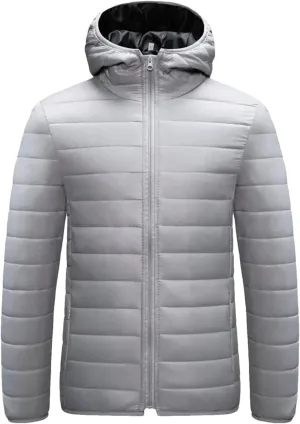 Winter Men Coat Hooded Cotton Padded Warm Windproof Parka Zipper Closure Lightweight Down Coat Sports Clothes