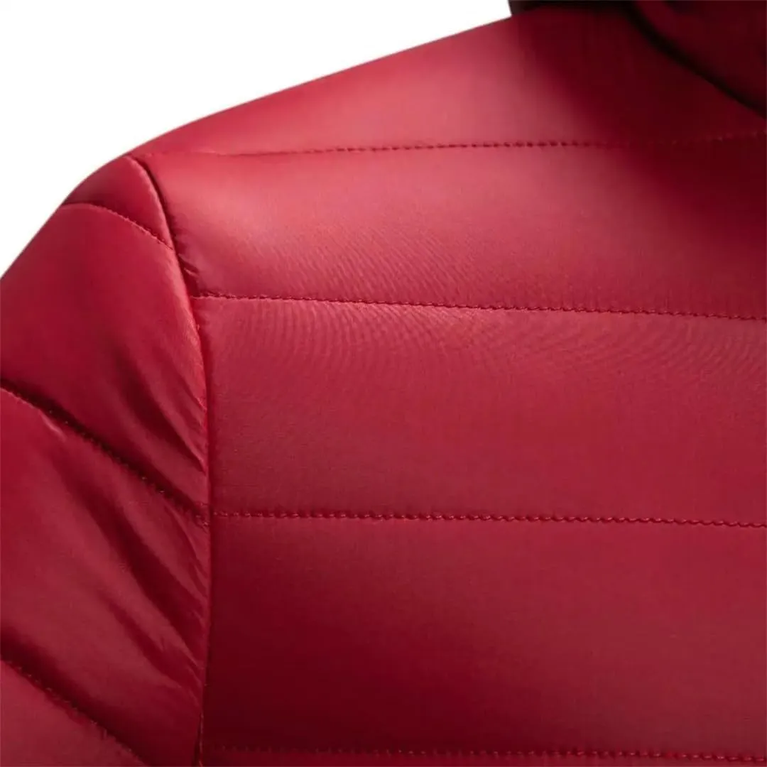 Winter Men Coat Hooded Cotton Padded Warm Windproof Parka Zipper Closure Lightweight Down Coat Sports Clothes