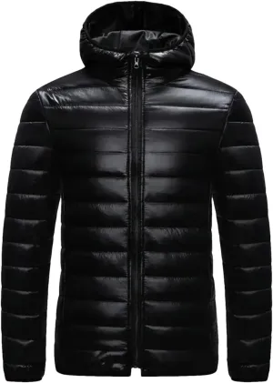 Winter Men Coat Hooded Cotton Padded Warm Windproof Parka Zipper Closure Lightweight Down Coat Sports Clothes