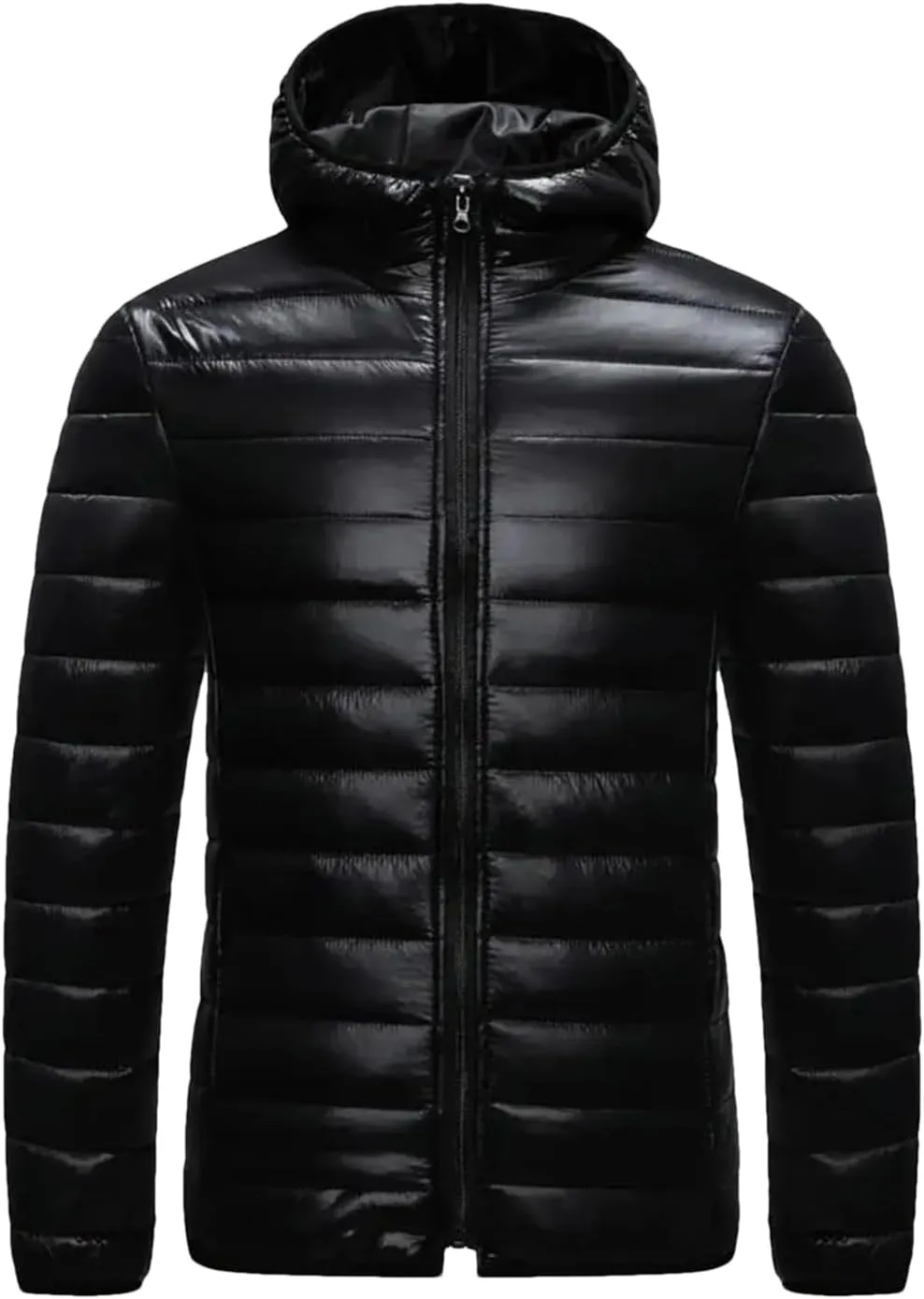Winter Men Coat Hooded Cotton Padded Warm Windproof Parka Zipper Closure Lightweight Down Coat Sports Clothes
