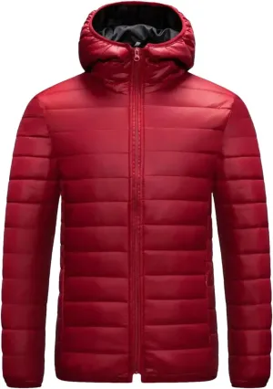 Winter Men Coat Hooded Cotton Padded Warm Windproof Parka Zipper Closure Lightweight Down Coat Sports Clothes