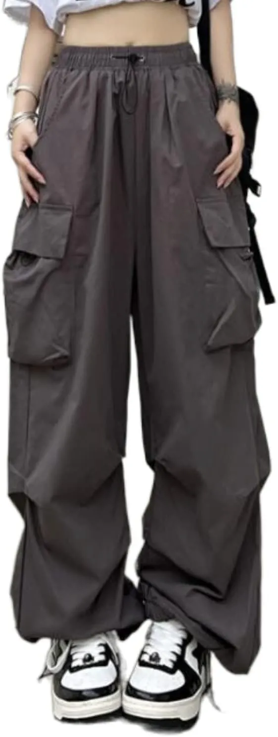 Women Cargo Pants Baggy Y2K Clothing Multi Pockets High Waist Loose Straight Leg Pants Vintage Grunge Aesthetic Clothes