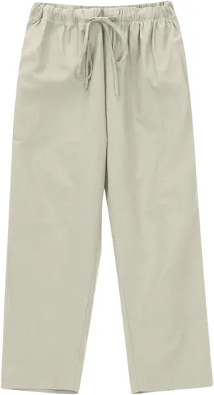 Women Cotton Linen Cropped Pants Casual Loose Wide Leg Trousers Summer Trendy Drawstring High Waist Pants with Pockets