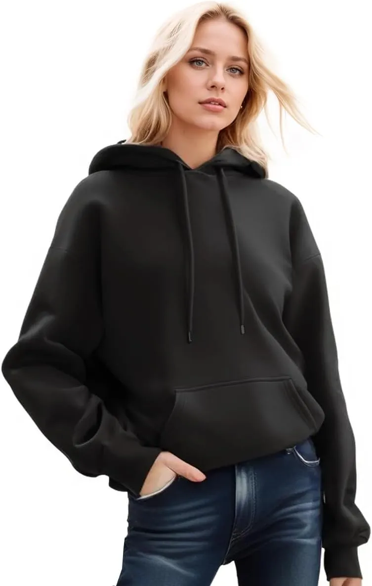 Women Hooded Sweatshirts Fashion Hoodies Long Sleeve Pockets Drawstring Pullover Sweater Tops