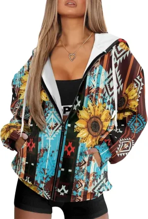 Women Oversized Hoodies Zip Up Sweatshirt Y2k Hooded Jacket Long Sleeve Fall Winter Sportswear with Pocket
