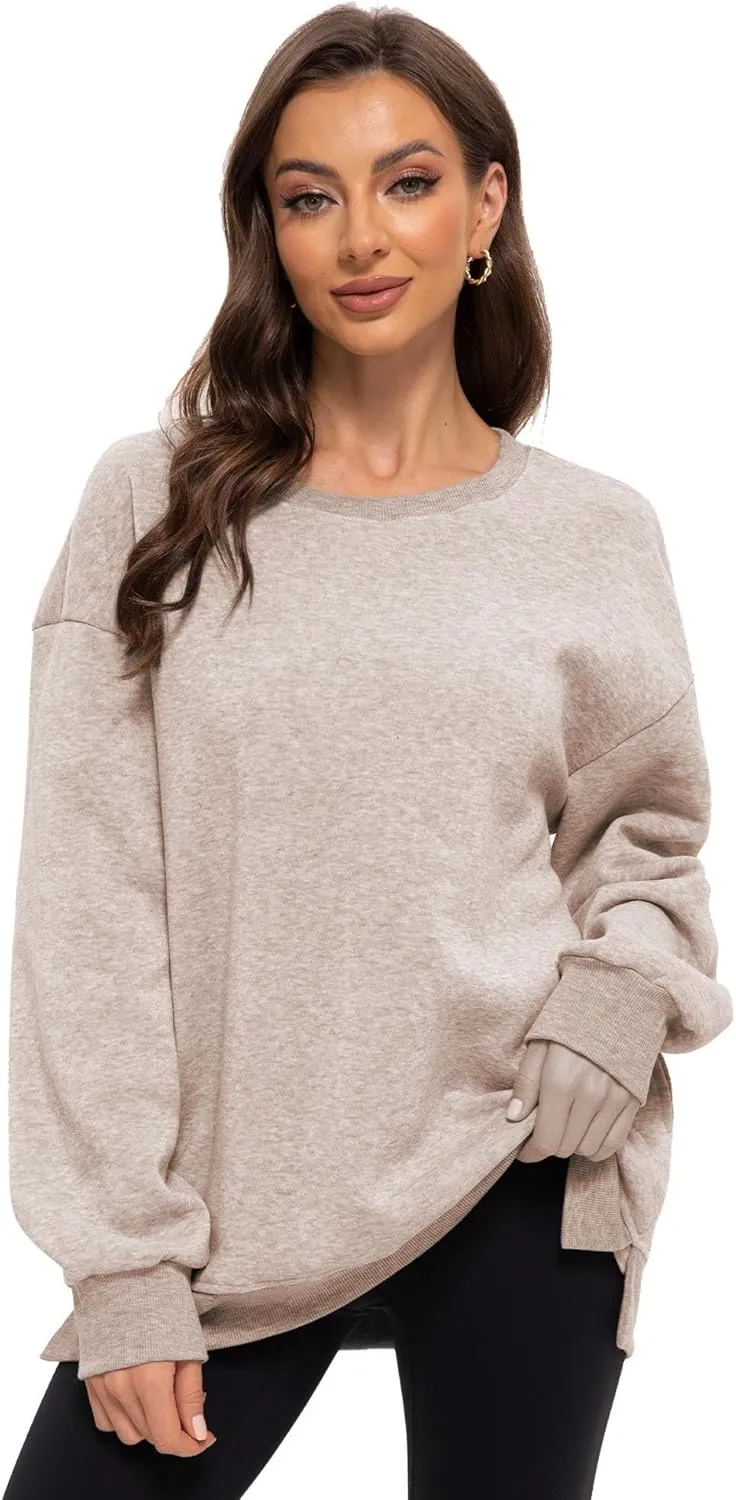 Women Oversized Sweatshirts Hoodies Crewneck Pullover Top Casual Fall Outfits Preppy Clothes