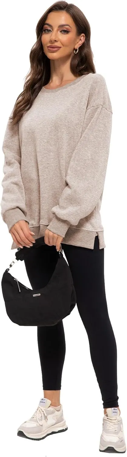 Women Oversized Sweatshirts Hoodies Crewneck Pullover Top Casual Fall Outfits Preppy Clothes