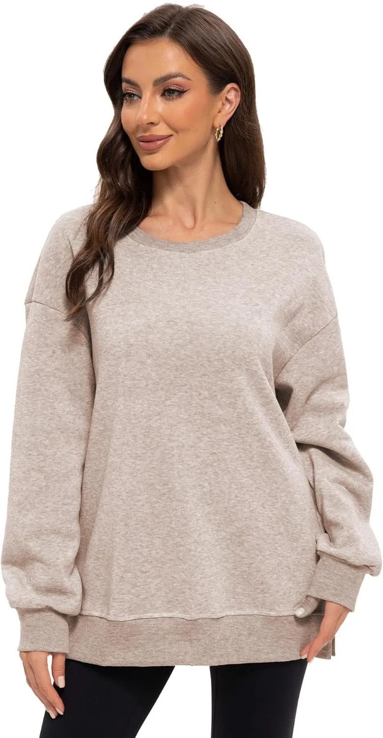 Women Oversized Sweatshirts Hoodies Crewneck Pullover Top Casual Fall Outfits Preppy Clothes