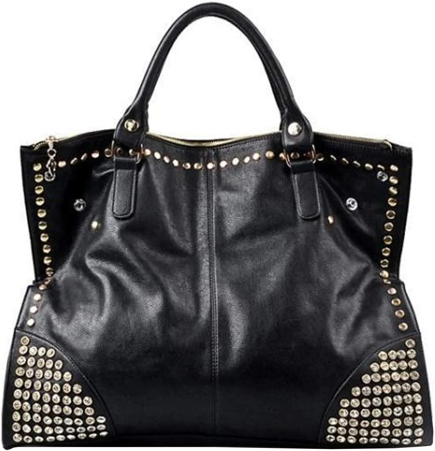 Women Rivet Handbag Purse Tote Gothic Satchel Skull Top-Handle Shoulder Crossbody Bag