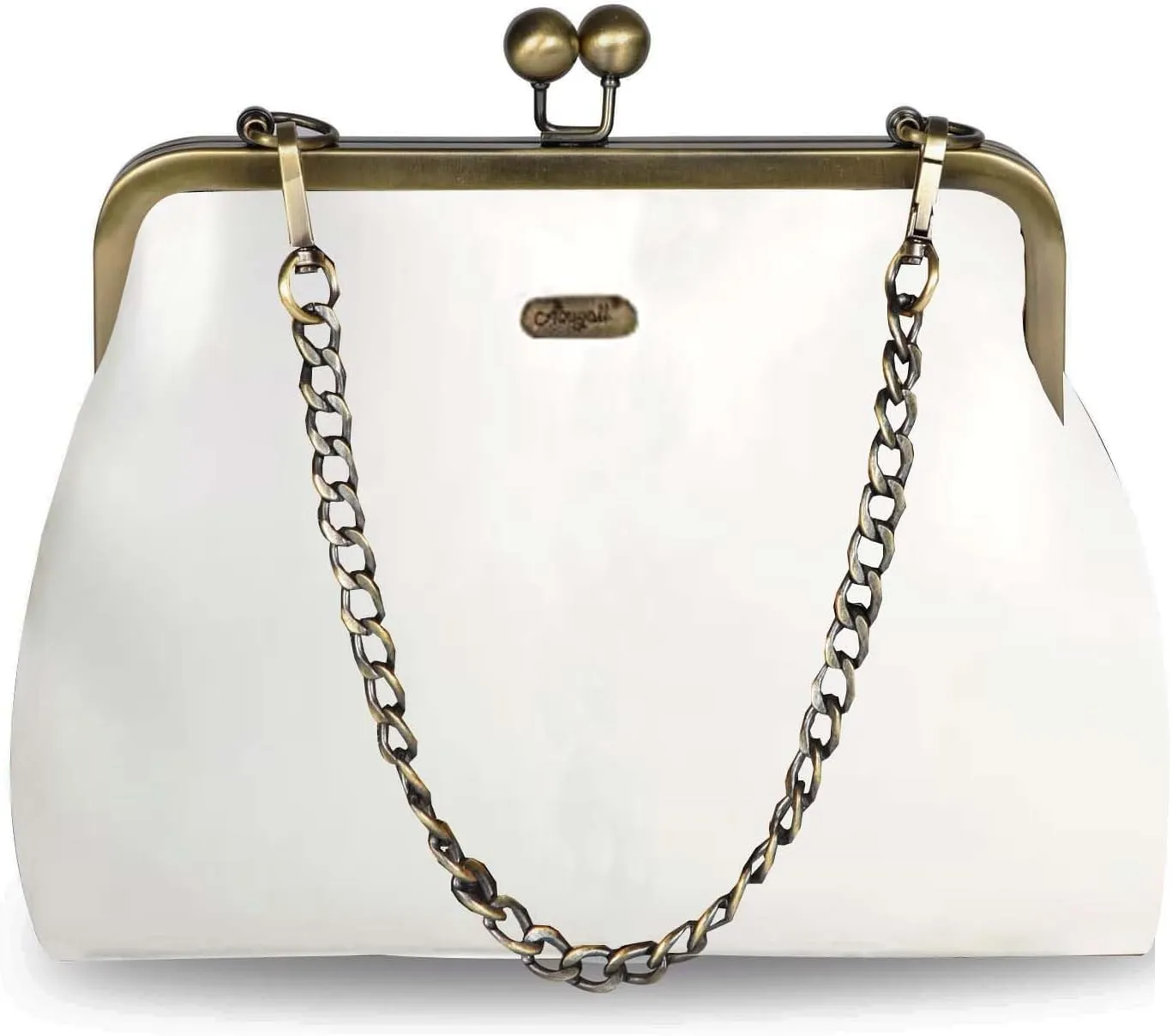 Women Small Retro Purse Vintage Top Handle Handbag Kiss Lock Shoulder Bag