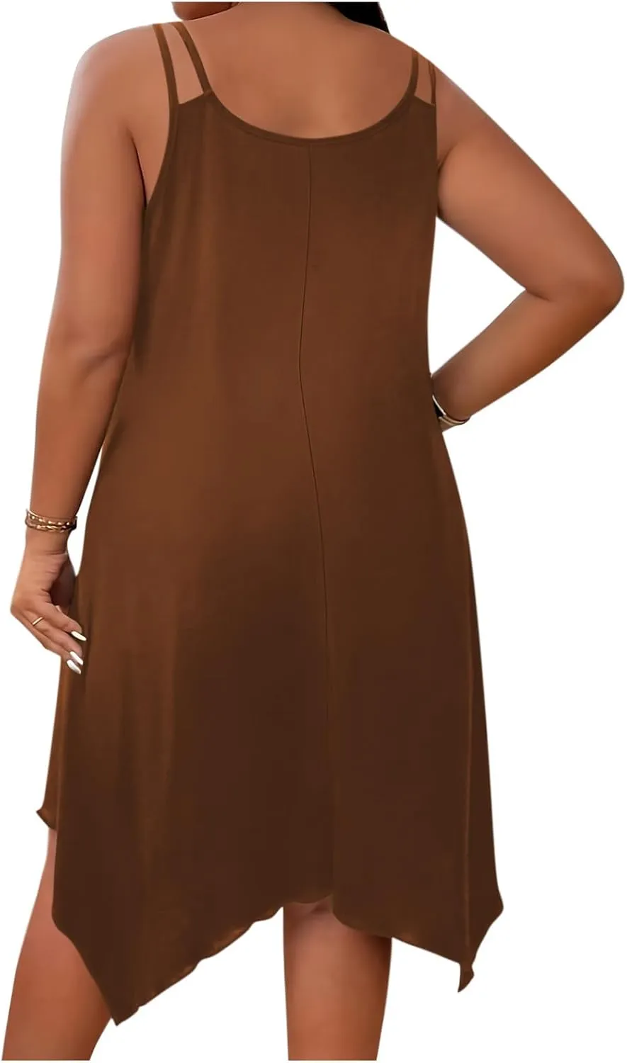 Women Summer Beach Dress Plus Size Casual Spaghetti Strap Boho Sundress Cover Up Swimwear Flowy Midi Vacation Dress