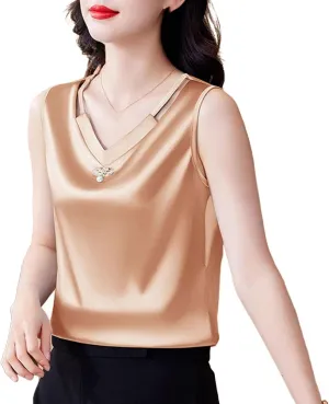 Women Tank top Spring Hollow Out Camisole V Neck Casual Sleeveless Vest