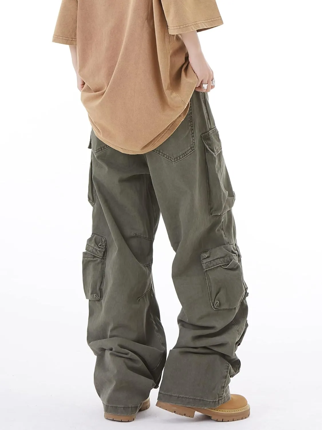 Women's Baggy Cargo Pants Y2K Clothing Multi-Pocket Relaxed Fit Jeans Fairy Grunge Clothes Alt Emo Streetwear