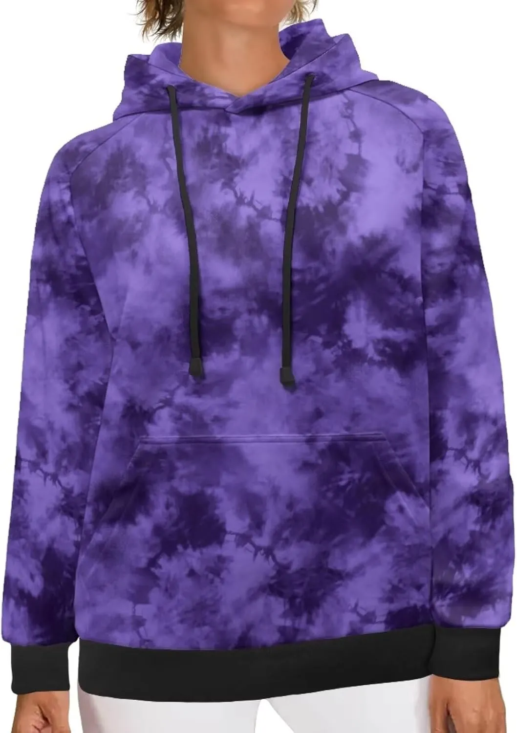 Women's Casual Hoodies Trendy Raglan Sleeve Hoodie Long Sleeve Hooded Sweatshirts Lightweight Pullover with Pocket