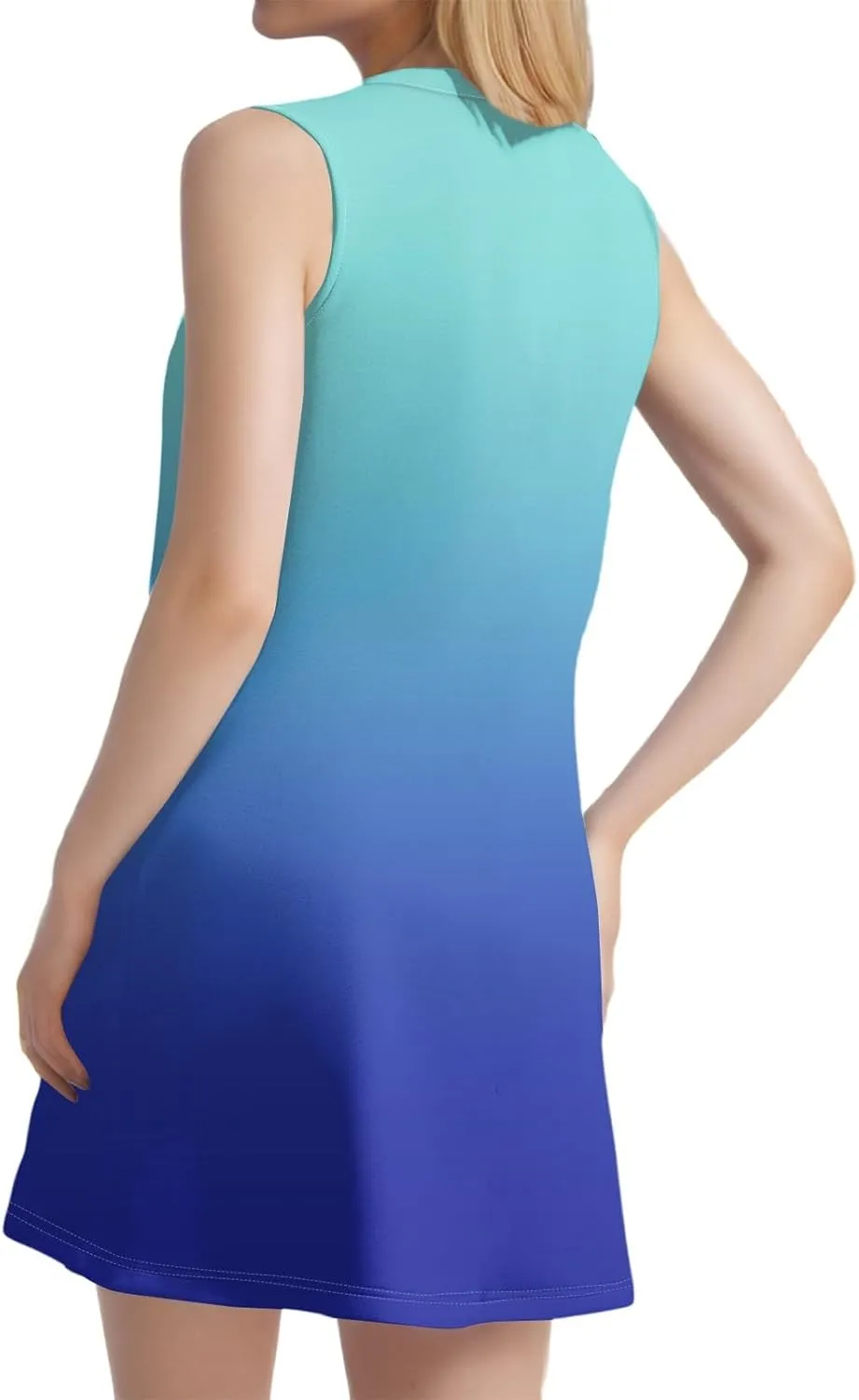 Womens Casual Sleeveless Dressy Dresses Sexy Pleated Evening Wear Swing Party A-Line Slim Solid Color Clubwear Dress