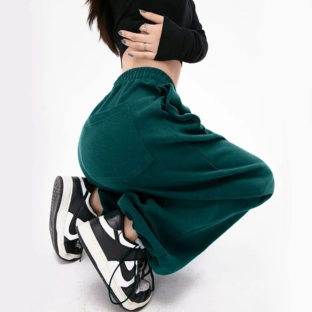 Women's Casual Wide Leg Sweatpants Loose Yoga Pants Comfy Lounge Jogger Baggy Sweatpants with Pockets