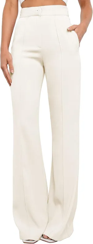 Women's Causal High Waisted Wide Leg Pants, Bootcut Dress Pants for Women, Work Pants with Pockets for Women Office