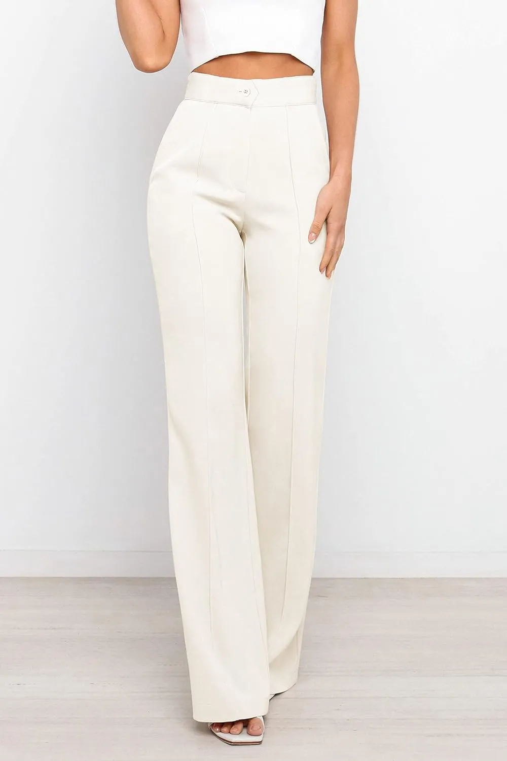 Women's Causal High Waisted Wide Leg Pants, Bootcut Dress Pants for Women, Work Pants with Pockets for Women Office