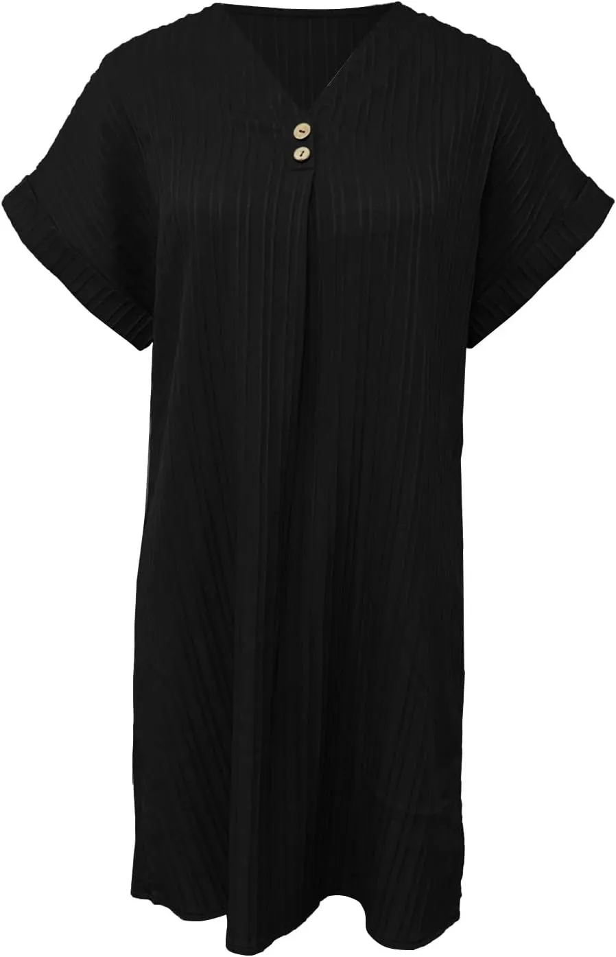 Womens Cotton Shirt Dress Summer Casual Short Sleeve Button Down Beach Cover Up Shirts Tunic Dresses with Pockets