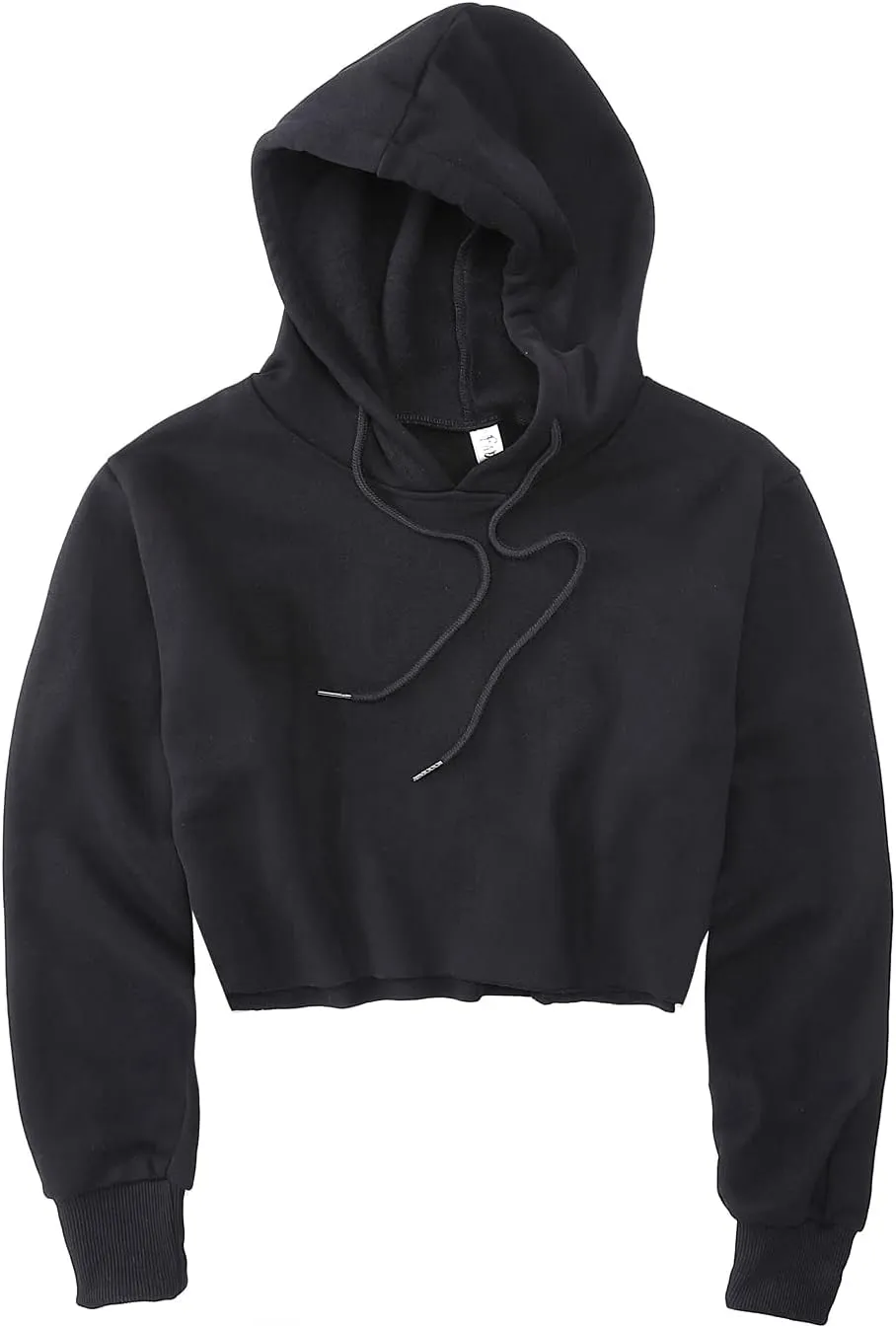 Women's Cropped Hoodie Fleece Long Sleeve Pullover Cut Off Hood Sweatshirt