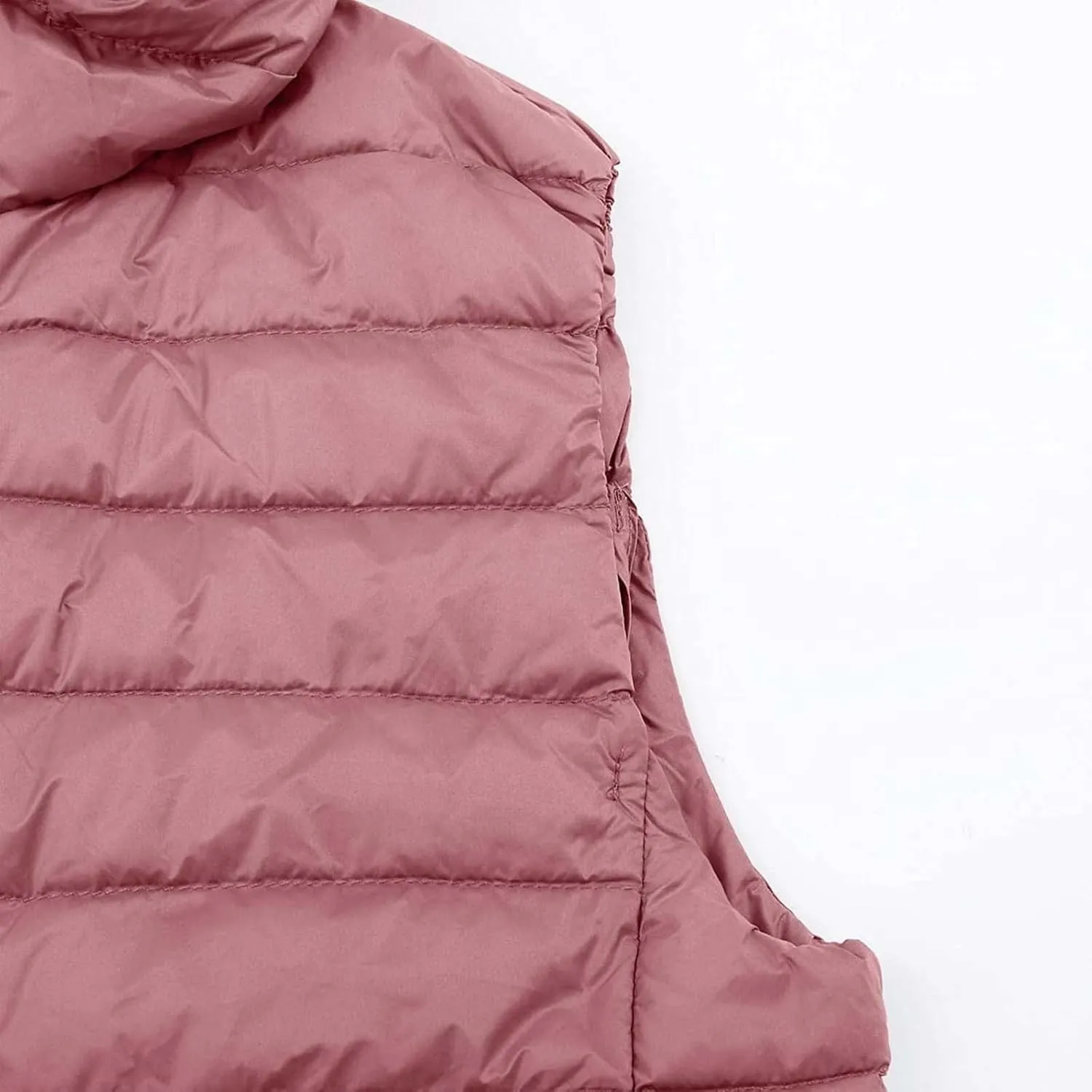 Women's Down Vest Single-Breasted Cotton Padded Solid Color Winter Coat