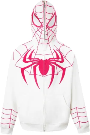 Womens Fashion Y2K Hoodies Long Sleeve Full Zip Up Sweatshirts Halloween Spider Graphic Oversize Pullover Goth Jacket