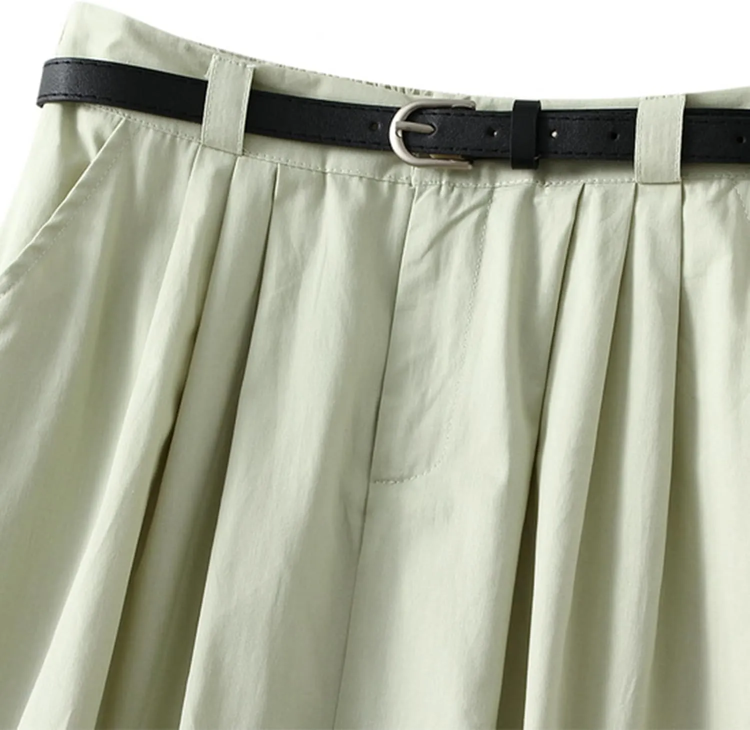 Womens Midi Skirt Pleated Midi Skirts Long Skirt with Pockets Flared Solid Color Dresses Comfort Umbrella Skirt