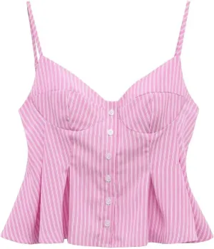 Women's Small Pleated Poplin Camisole Top Solid Color Casual Slim Fit Sleeveless Camisole