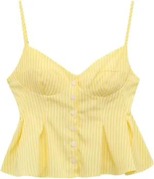 Women's Small Pleated Poplin Camisole Top Solid Color Casual Slim Fit Sleeveless Camisole
