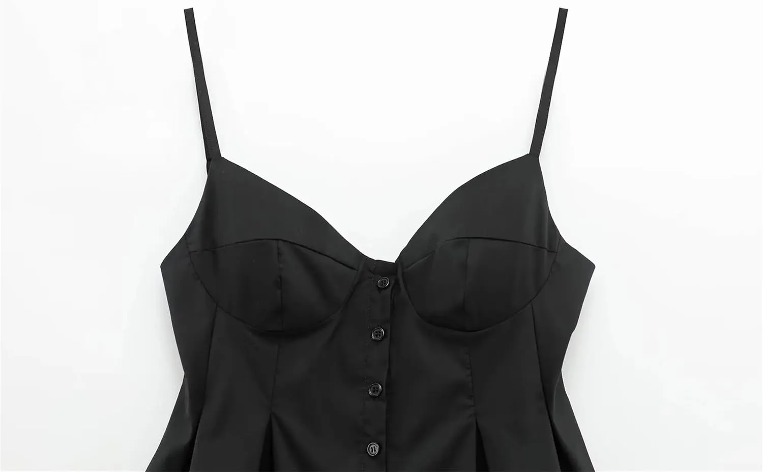 Women's Small Pleated Poplin Camisole Top Solid Color Casual Slim Fit Sleeveless Camisole