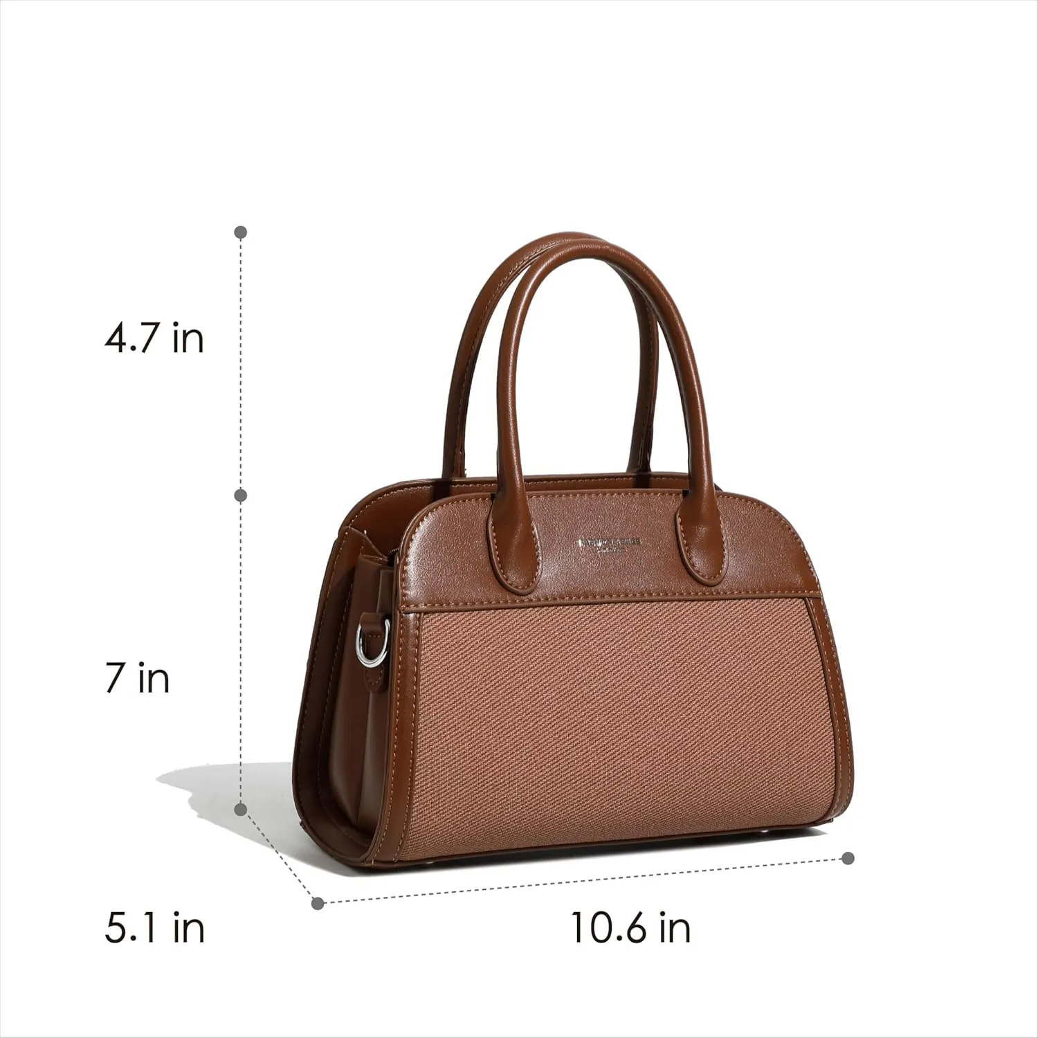 Women's Small Vegan Leather Top Handle Crossbody Satchel Tote Work Bag with Scarf