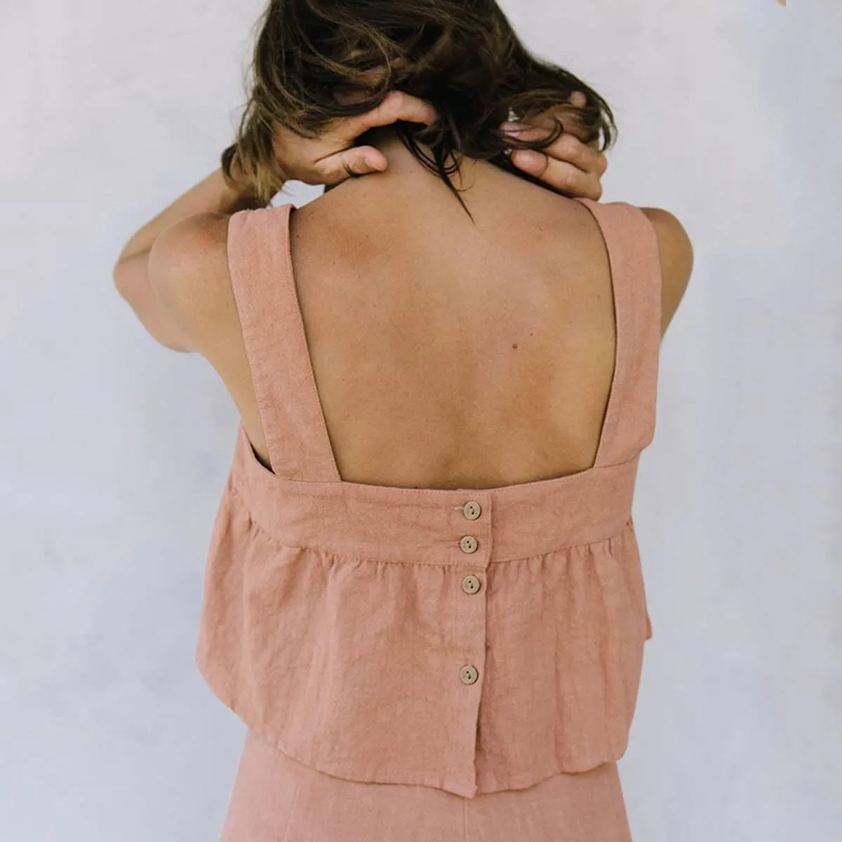 Women's Square Neck Peplum Ruffle Hem Sleeveless Babydoll Crop Tank Top Camisole