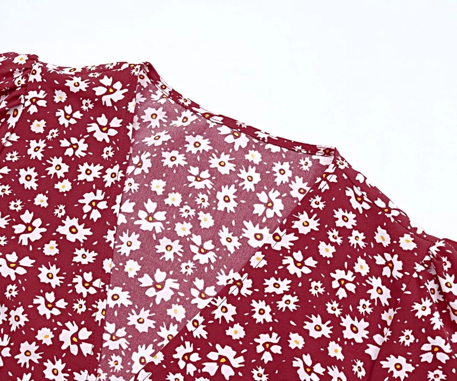 Women's Summer Floral V Neck Mini Dress Vintage Wrap Tie Waist Ruffle Short Sleeve Beach Party Dress