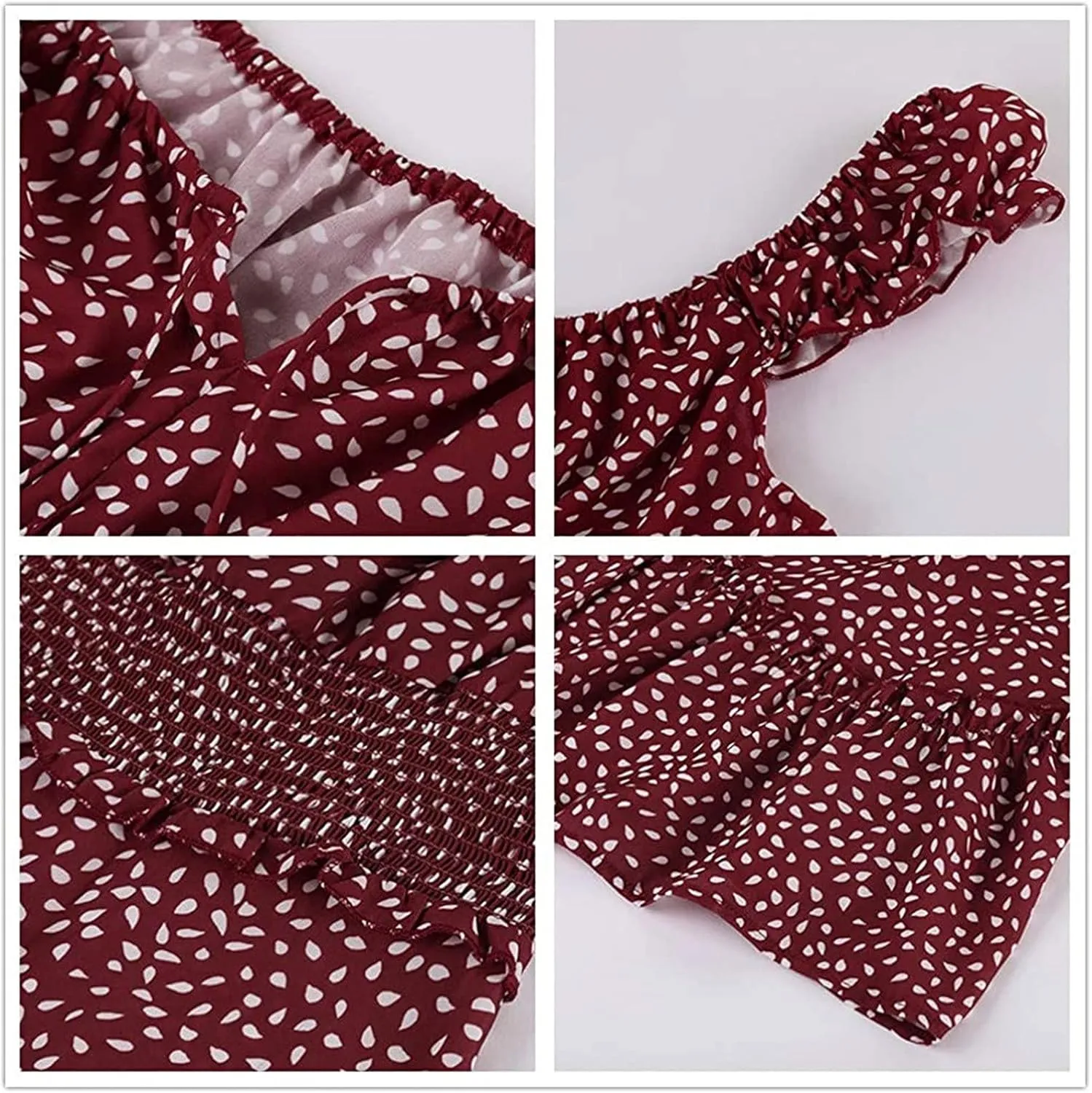 Womens Summer Sexy Sweetheart Collar Printed Ruffle Mini Dress Tie Front Ruffle Trim Ruched Short Dress Sundresses for Women