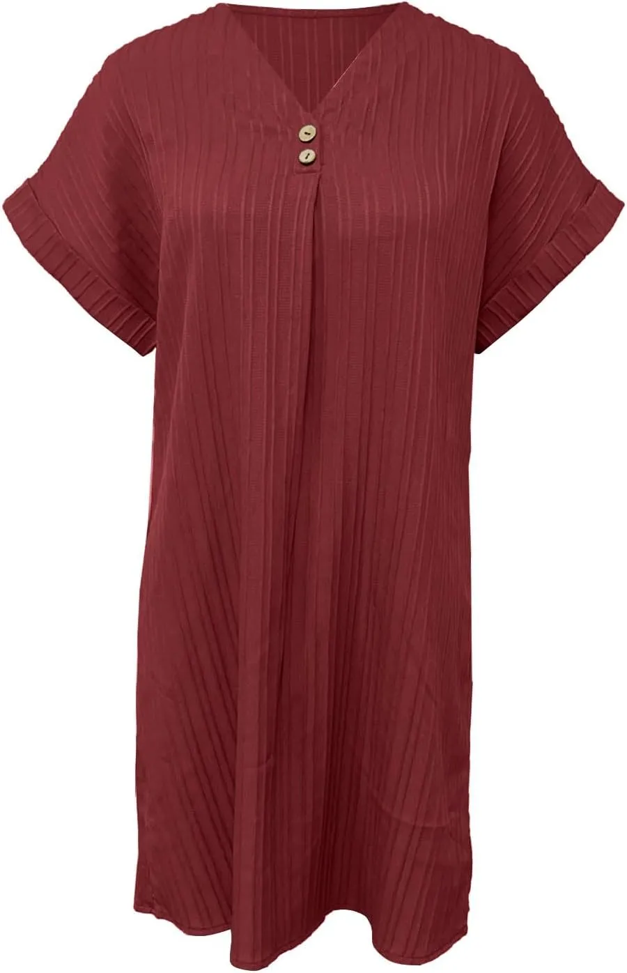 Womens Summer Shirt Dress Short Sleeve A Line Shift Dress Casual Loose Fit Beach Sundress Shirt Tunic Dresses with Pockets
