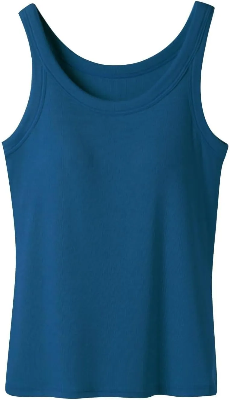 Womens Tops, Summer Sleeveless Lingerie Plus Size Basic Padded Tank Top with Built in Bra Spaghetti Strap Cami Tops