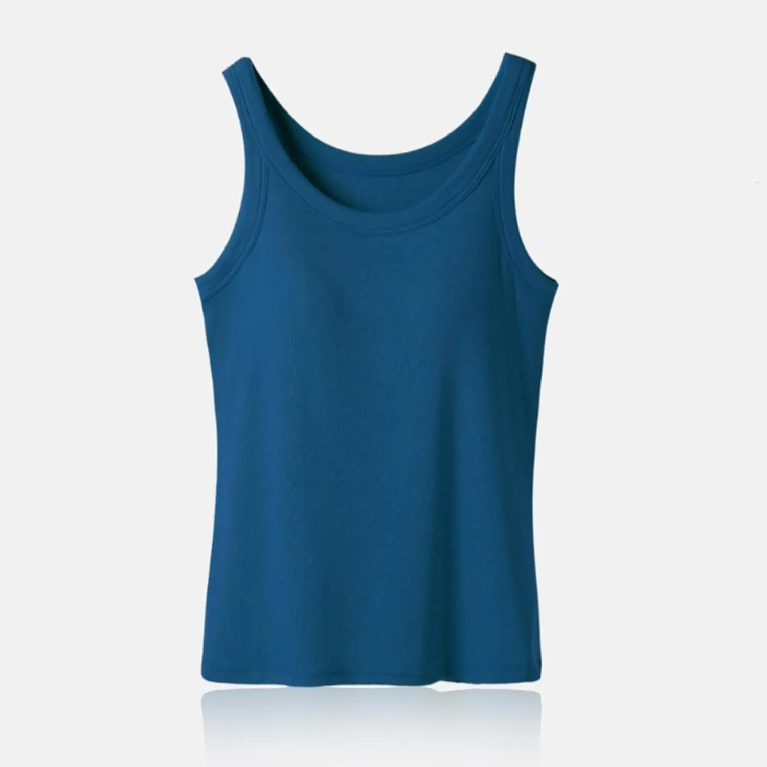 Womens Tops, Summer Sleeveless Lingerie Plus Size Basic Padded Tank Top with Built in Bra Spaghetti Strap Cami Tops