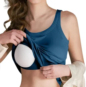Womens Tops, Summer Sleeveless Lingerie Plus Size Basic Padded Tank Top with Built in Bra Spaghetti Strap Cami Tops